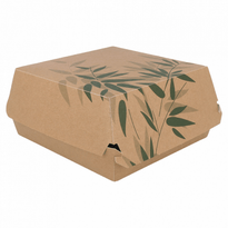 Coque Burger Large En Carton 17.5X18X7.5 Cm Modèle Feel Green N°263 - Carton De 300 Unités - GelatoPro.fr