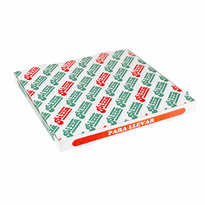 Boite À Pizza Blanche Impression Motifs Pizza 40 X 40 X 3.5 Cm - Pack De 100 Unités - GelatoPro.fr