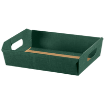 Corbeille Carton 40X30X12Cm Vert - Carton  - Pack De 30 - GelatoPro.fr