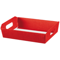 Corbeille Carton 40X30X12Cm Rouge - Carton  - Pack De 30 - GelatoPro.fr