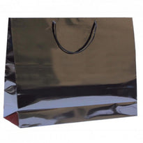 Sac Boutique Plastifié Avec Anse 40+15X32Cm Noir -  Pack De 100 - GelatoPro.fr