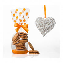Sachet Avec Fond Carton Les Pois Orange 100 X 220 Mm - Carton De 1000 Unités - GelatoPro.fr