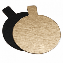 Support À Pâtisserie Rond Double Face Or Et Noir Ø 8 Cm - Pack De 250 Unités - GelatoPro.fr