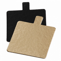 Support À Pâtisserie Carré Double Face Or Et Noir 8 X 8 Cm - Pack De 250 Unités - GelatoPro.fr