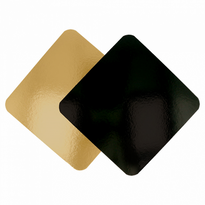 Support À Pâtisserie Carré Double Face Or Et Noir 32X32 Cm - Pack De 50 Unités - GelatoPro.fr