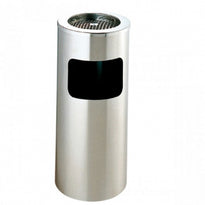 Corbeille Cylindrique Avec Cendrier - Inox - Argenté - GelatoPro.fr