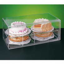 Présentoir Acrylique Transparent Sur 2 Étages Pour Patisseries Ou Autres - 64X33X25.5Cm - GelatoPro.fr