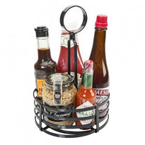 Panier À Condiments En Fer Forgé Noir Avec Anse - Diam 15.5 Cm - GelatoPro.fr