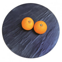Plateau Melamine Imitation Ardoise Rond  - 33 Cm - Pack De 6 Unités - GelatoPro.fr