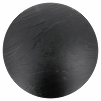 Plateau Melamine Imitation Ardoise Rond  - 43 Cm - Pack De 3 Unités - GelatoPro.fr