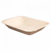 Plateau Rectangulaire En Feuille De Palmier 16 X 12.5 X3(H) Cm - Carton De 200 Unités - GelatoPro.fr