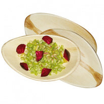 Plateau Ovale En Feuille De Palmier 26 X 16 X2.5(H) Cm - Carton De 200 Unités - GelatoPro.fr