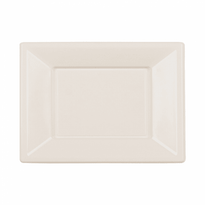 Assiette Rectangulaire Blanche En Ps Extra 33X23X2.4(H)Cm - Carton De 500 Unités - GelatoPro.fr