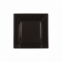 Assiette Carrée Creuse Noire En Ps Extra 18X18X4(H)Cm - Carton De 500 Unités - GelatoPro.fr