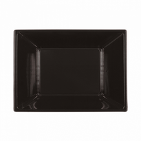 Assiette Rectangulaire Noire En Ps Extra 33X23X2.4(H)Cm - Carton De 500 Unités - GelatoPro.fr