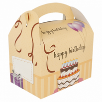 Boite Pour Les Enfants - Modèle Anniversaire - Pour Vente À Emporter  17X16X10 Cm - Carton De 300 Unités - GelatoPro.fr