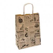 Sac Papier Avec Poignée Ficelle 20 + 10 X 29 Cm Times Kraft - Carton De 250 Unités - GelatoPro.fr