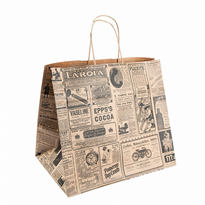 Sac Papier Avec Poignée Ficelle 26 + 14 X 32 Cm Times Kraft - Carton De 250 Unités - GelatoPro.fr