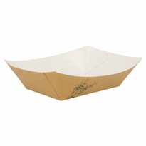 Barquette À Frites Carton Recyclé Feel Green 1200G - 12 X 8.1 X 5 Cm - Pack De 100 Unités - GelatoPro.fr