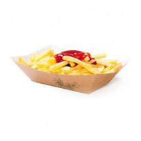 Barquette À Frites Carton Recyclé Feel Green 2400G - 17 X 9.5 X 6.5 Cm - Pack De 100 Unités - GelatoPro.fr