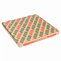 Boite À Pizza Marron Écologique Impression Motifs Pizza 40 X 40 X 3.5 Cm - Pack De 100 Unités - GelatoPro.fr