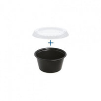 Pots Noirs Et Couvercles Transparents 60 Ml - Pack De 1200 Sets - GelatoPro.fr