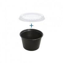 Pots Noirs Et Couvercles Transparents 100 Ml - Pack De 1200 Sets - GelatoPro.fr