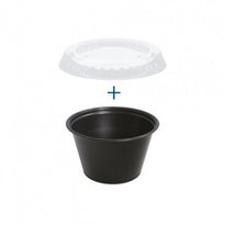 Pots Noirs Et Couvercles Transparents 120 Ml - Pack De 1200 Sets - GelatoPro.fr