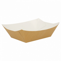Barquette À Frites Carton Recyclé 960G - 10.5 X 7.2 X 4.5 Cm - Pack De 200 Unités - GelatoPro.fr