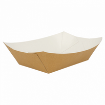 Barquette À Frites Carton Recyclé 1440G - 13.7 X 8.5 X 6.5 Cm - Pack De 100 Unités - GelatoPro.fr