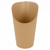 Gobelet À Frites Ouvert En Carton Recyclé 480 Ml - Ø8.5 X13,5(H) - Carton De 1000 Unités - GelatoPro.fr