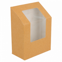 Boîte À Wrap En Carton Recyclé Avec Fenêtre 9.2X5.1 X9.2-12.5(H)Cm - Carton De 500 Unités - GelatoPro.fr