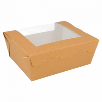 Boîte Américaine En Carton Recyclé Avec Fenêtre 1350Ml  - Carton De 300 Unités - GelatoPro.fr