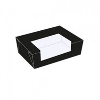 Boîte Américaine Noire Avec Fenêtre 1350Ml - Carton De 300 Unités - GelatoPro.fr