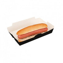Coque Pour Hot Dog En Carton Série Noir 23.5X9X6Cm - Carton De 600 Unités - GelatoPro.fr