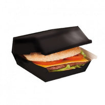 Coque À Burger Jumbo En Carton Série Noir 22.5X18X9 Cm - Carton De 300 Unités - GelatoPro.fr