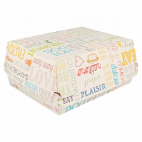 Coque À Burger Jumbo En Carton Motifs Parole 22.5X18X9 Cm - Carton De 300 Unités - GelatoPro.fr