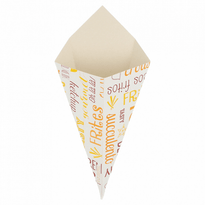 Cornet Carton Pour Frites Ou Churros Parole 100G - Carton De 1600 Unités - GelatoPro.fr