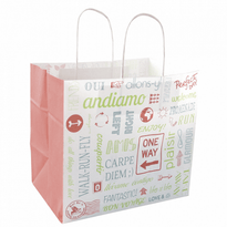 Sac Traiteur Poignée Ficelle 26 + 17 X 24 Cm Parole Kraft - Carton De 250 Unités - GelatoPro.fr