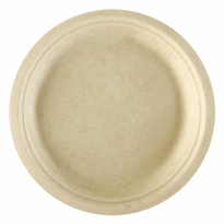 Assiette En Cellulose Naturelle Fibre De Canne À Sucre -Naturel - 18 Cm - Carton De 1000 Unités - GelatoPro.fr
