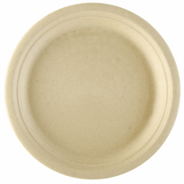 Assiette En Cellulose Naturelle Fibre De Canne À Sucre -Naturel - 23 Cm - Carton De 800 Unités - GelatoPro.fr