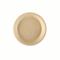 Assiette En Cellulose Naturelle Fibre De Canne À Sucre -Naturel - 15.5 Cm - Carton De 1000 Unités - GelatoPro.fr