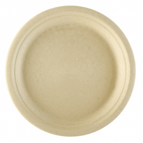 Assiette En Cellulose Naturelle Fibre De Canne À Sucre -Naturel - 30 Cm - Carton De 200 Unités - GelatoPro.fr