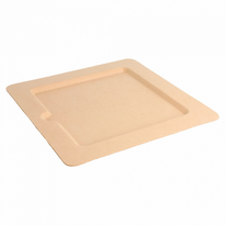 Assiette Carré Avec Encoche En Cellulose Naturelle Fibre De Canne À Sucre  -Naturel - 20X20 Cm - Carton De 200 Unités - GelatoPro.fr