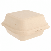 Coque À Burger En Cellulose Naturelle Fibre De Canne À Sucre  -Naturel - 15.2X15 Cm- Carton De 600 Unités - GelatoPro.fr