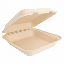 Coque 1 Compartiment En Cellulose Naturelle Fibre De Canne À Sucre  -Naturel - 20X20 Cm- Carton De 200 Unités - GelatoPro.fr