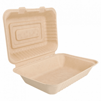 Coque 1 Compartiment En Cellulose Naturelle Fibre De Canne À Sucre  -Naturel - 16.5X22.5 Cm- Carton De 200 Unités - GelatoPro.fr