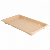 Sushi Box En Cellulose Naturelle Fibre De Canne À Sucre  -Naturel - 21.3X13.3Cm - Carton De 800 Unités - GelatoPro.fr