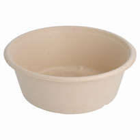 Saladier Rond Avec Rebord En Cellulose Naturelle Fibre De Canne À Sucre  -Naturel - 15.5 Cm - Carton De 400 Unités - GelatoPro.fr