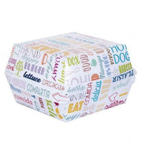 Coque Burger Standard En Carton 12X12X5.5 Cm Modèle Parole  - Carton De 600 Unités - GelatoPro.fr